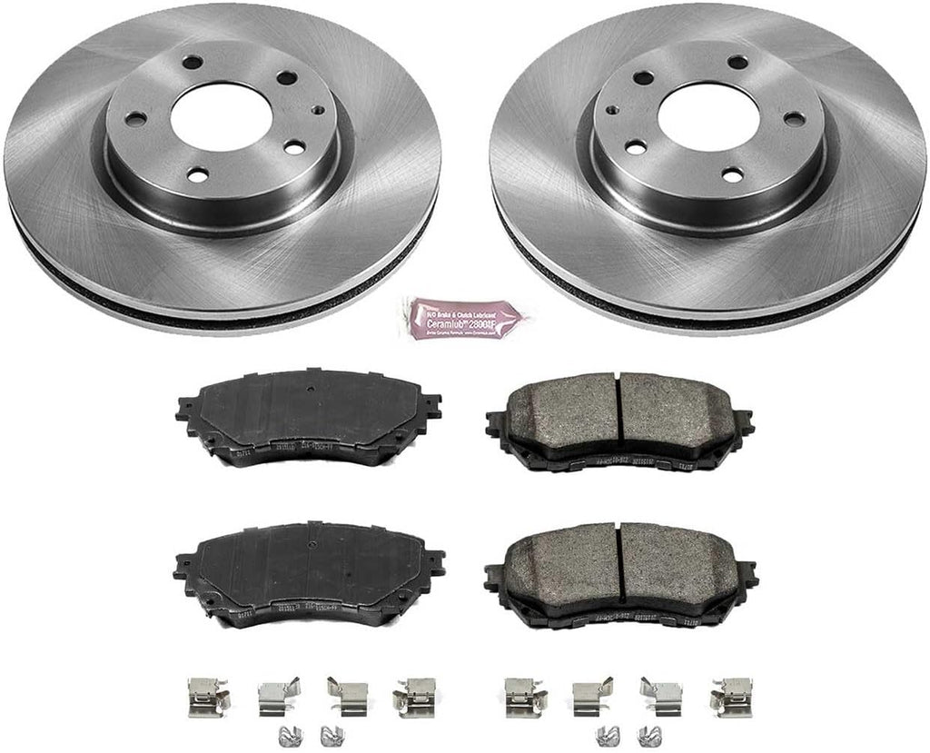 PowerStop Front Brake Kit for Mazda 6 2014-18 - Z17 Ceramic Brake Pads & Disc Rotors Replacement, KOE6968
