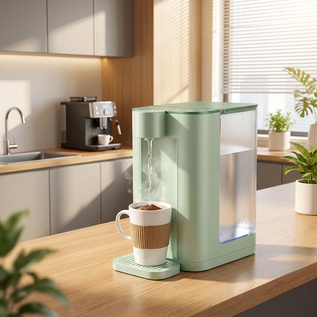 Instant Hot Water Dispenser Countertop, 3L Hot Water Dispenser Electric with 5 Temperatures & Night Light for Instant Hot Water – Quiet, Fast Heating for Home & Office,3L/102oz,Green