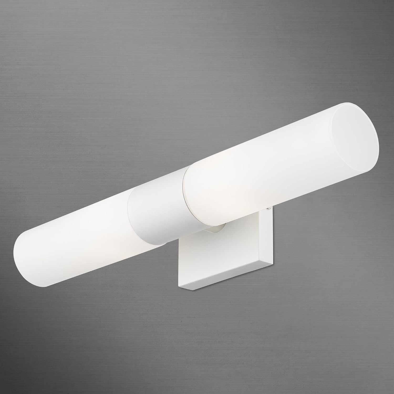 Livex Lighting 10102-03 Aero 2 Light ADA Vanity Sconce, White with Brushed Nickel Accent, 4.5 x 17.75