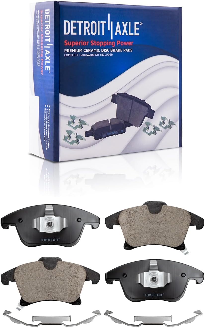 Detroit Axle - 10pc Brake Kit for 2013-2016 Lincoln MKZ Ford Fusion, Disc Brake Rotors Ceramic Brakes Pads with Hardware 2014 2015 Replacement: 11.81' inch Front and 11.89' inch Rear Rotors