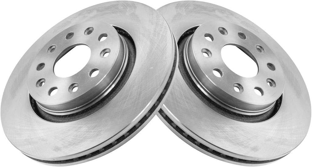 TRQ Front Brake Pad and Rotor Set Ceramic Vented Rotors Compatible with 2020 Jeep Gladiator 2018-2019 Wrangler