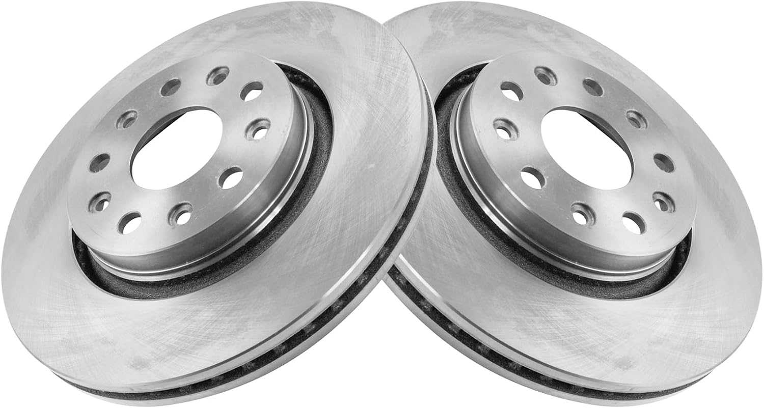 TRQ Front Brake Pad and Rotor Set Ceramic Vented Rotors Compatible with 2020 Jeep Gladiator 2018-2019 Wrangler