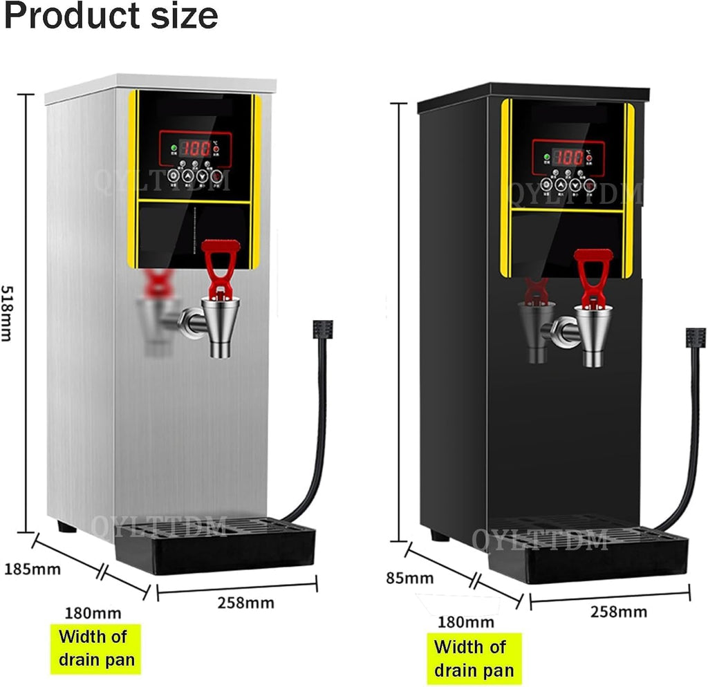 3000W Automatic Counter Hot Water Boiler, Commercial Hot Water Dispenser 30L, Electric Countertop Step-Heating Boiler (B Silver)