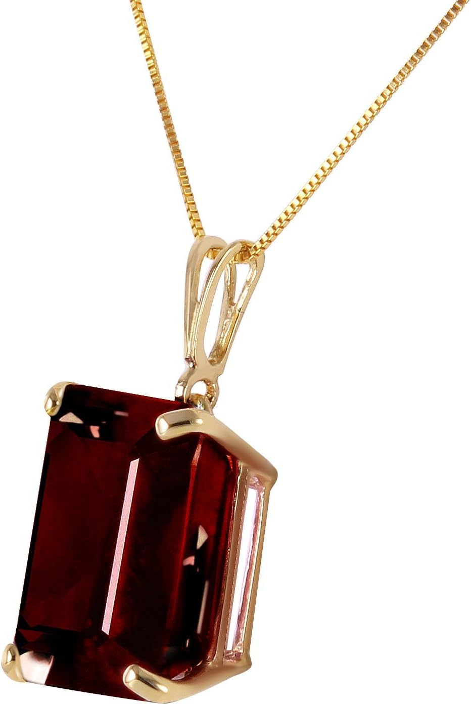 Galaxy Gold 14K Solid Gold 7.0 Carat Natural Garnet Pendant Necklace for Women - Yellow Gold Fine Jewelry