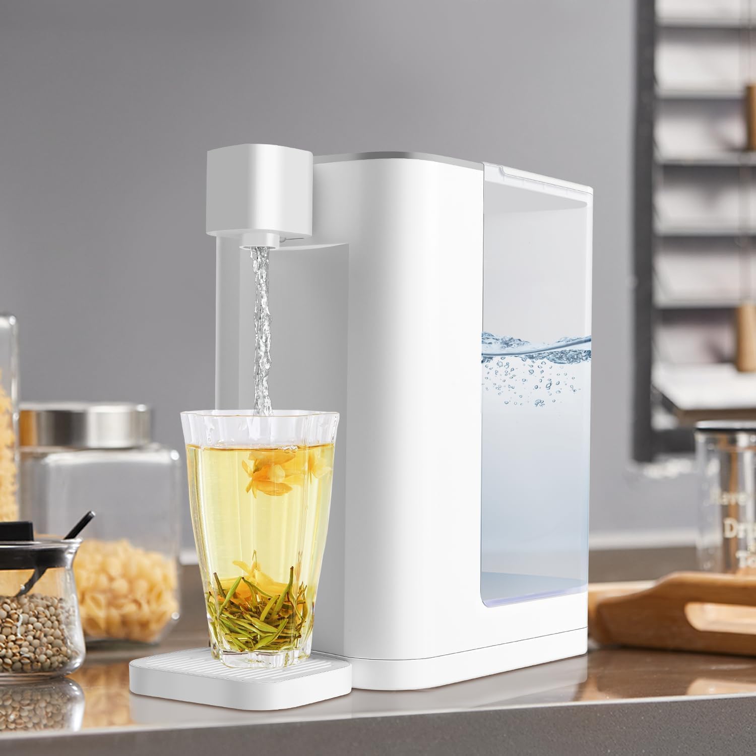 Instant Hot Water Dispenser, Countertop Design with Temperature Setting, LCD Display, Digital Touchscreen, Suitable for Home and Office