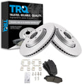 TRQ Front Ceramic Brake Pad and Rotor Set Coated Compatible with 2016-2018 Mazda CX-5 2019 Mazda CX-5 Naturally Aspirated