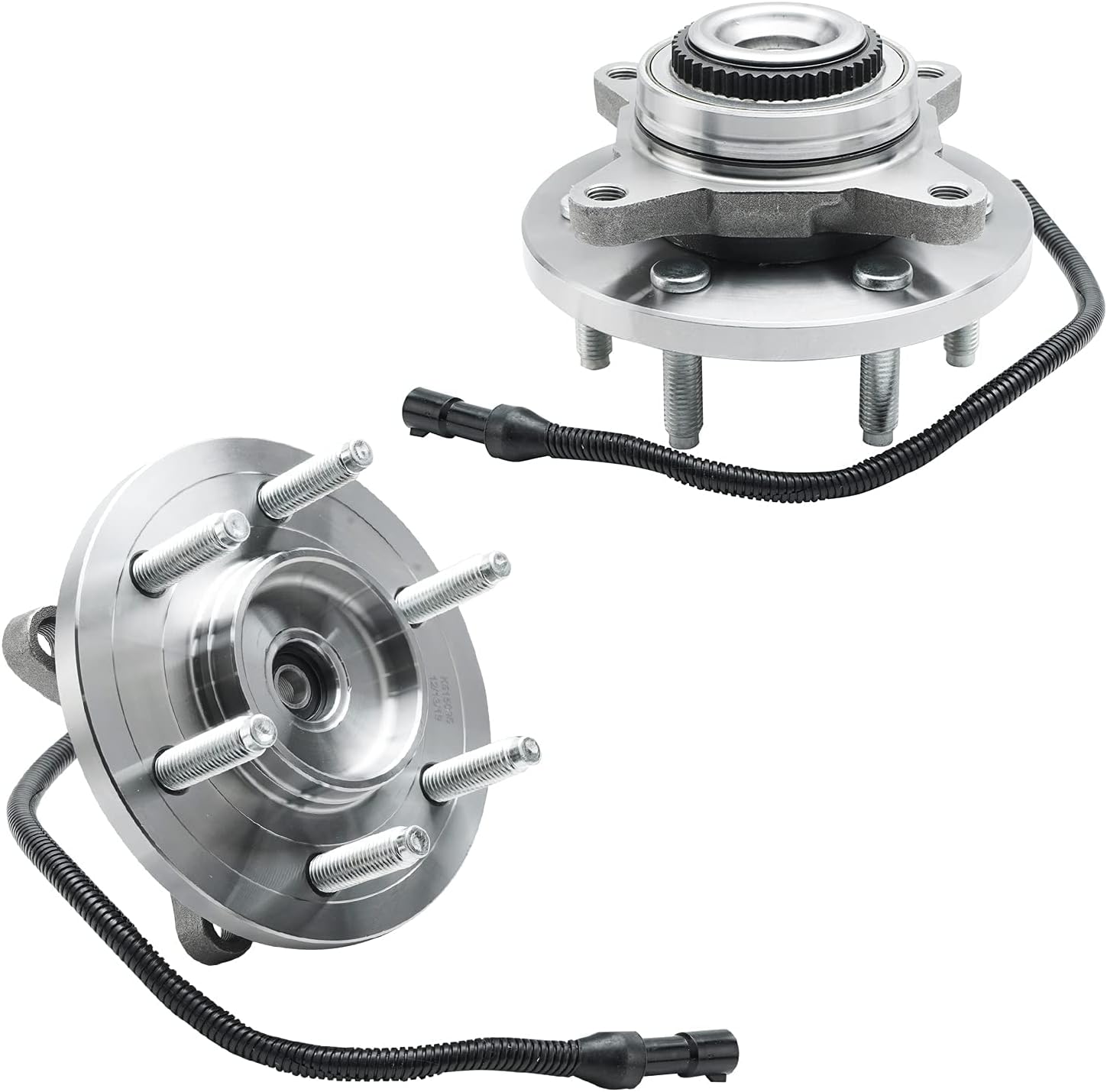 Detroit Axle - Front Brake Kit for 4WD 07-09 Ford Expedition Lincoln Navigator Drilled & Slotted Disc Brake Rotors Ceramic Brakes Pads 2007 2008 2009 Replacement Wheel Bearing Hubs