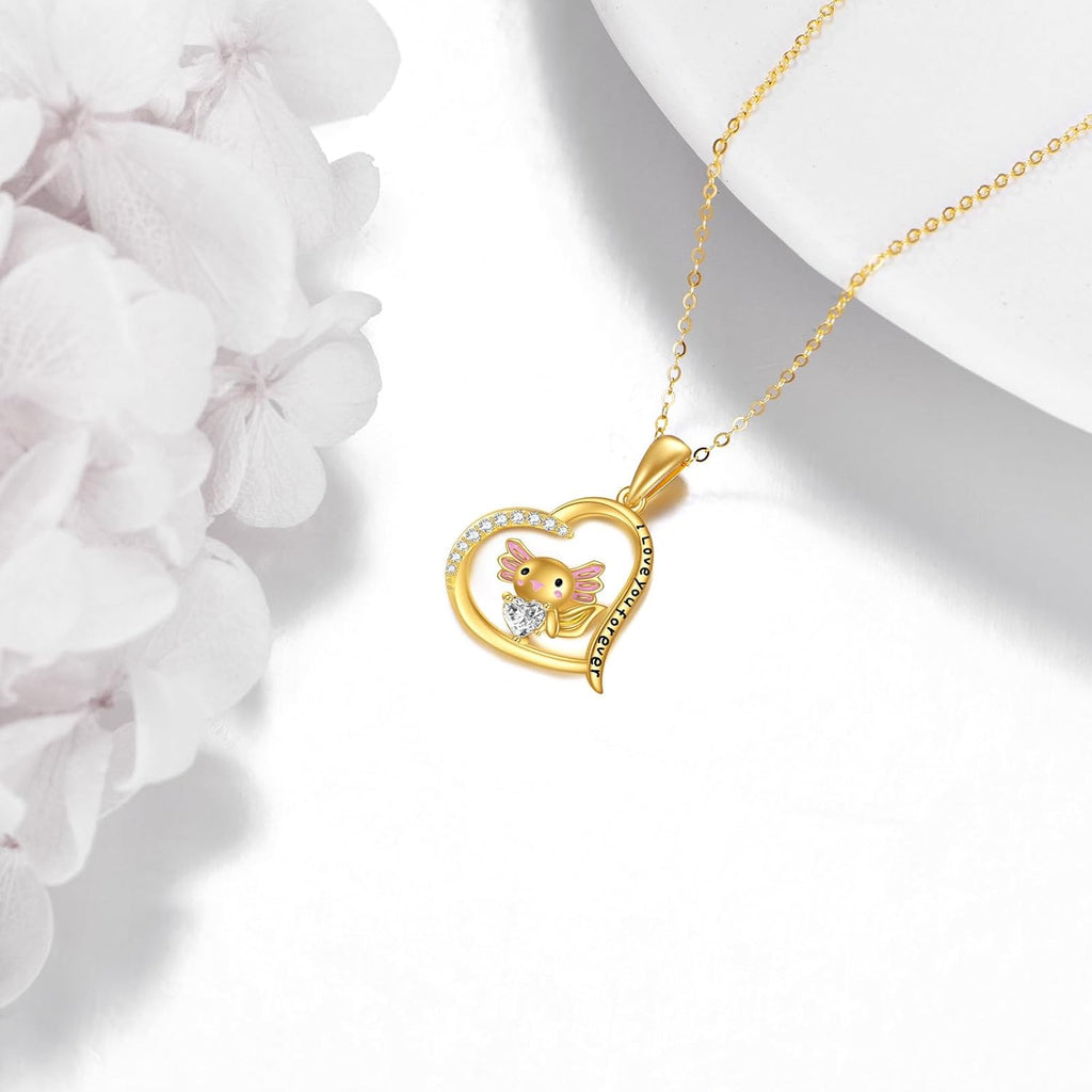KECHO Christmas Gifts 14k Solid Gold Animals Necklace for Women Giraffe Bee Elephant Ladybug Koala Axolotl Horse Unicorn Cat Necklaces Pendant Jewelry Mothers Day Birthday for Mom Wife Friends