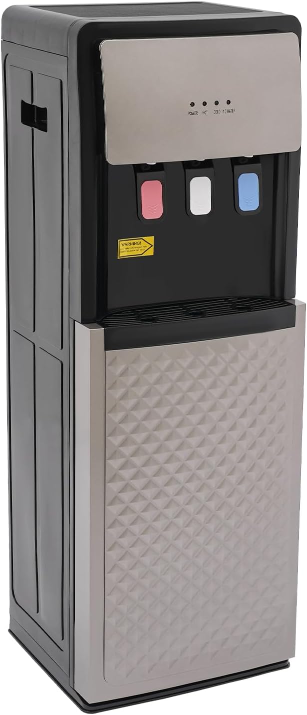 Bottom Loading Water Cooler Dispenser, Hot & Cold Water Cooler Countertop Electric Hot and Cold Water Dispenser with 3 Temperature Settings for Home, Office, Commercial (Silver Grey)