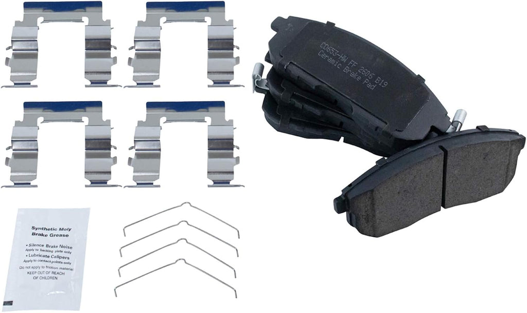 TRQ Front and Rear Brake Pad and Rotor Set Ceramic Vented Solid Rotors Compatible with 1999 Nissan Maxima