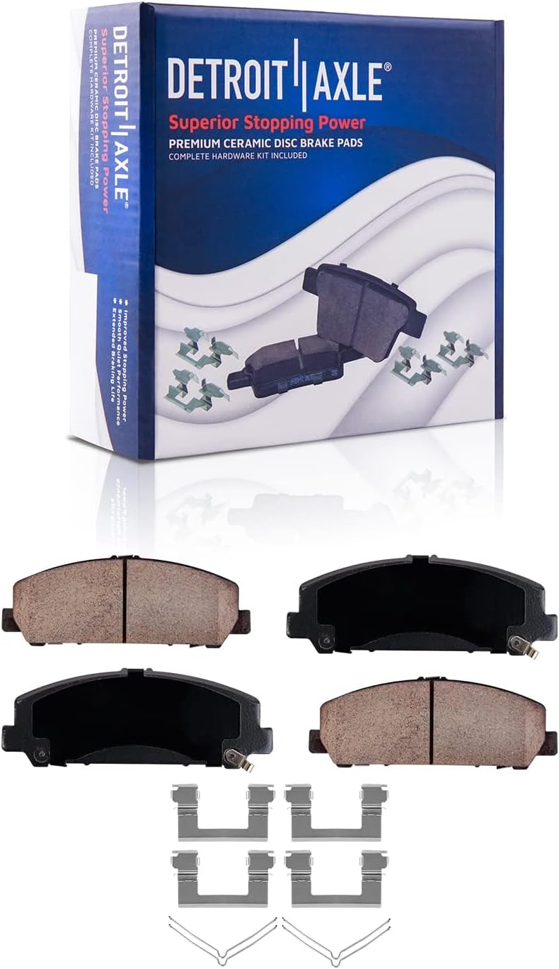 Detroit Axle - Brake Kit for 2012-2015 Nissan Armada 2011-2015 Nissan TITAN Replacement 2013 2014 Disc Brakes Rotors Ceramic Brake Pads Front and Rear