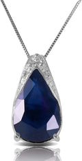 Galaxy Gold 14K Solid Gold Natural Sapphire Pendant Necklace for Women - Yellow Gold Fine Jewelry