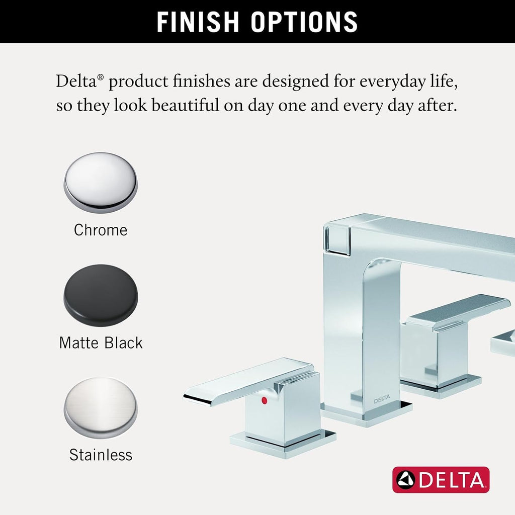 Delta Faucet Ara Roman Tub Trim with Hand Shower - 4-Hole Deck Mount Bath Tub Faucet with Hand Sprayer - Chrome, T4767 (Rough Sold Separately)
