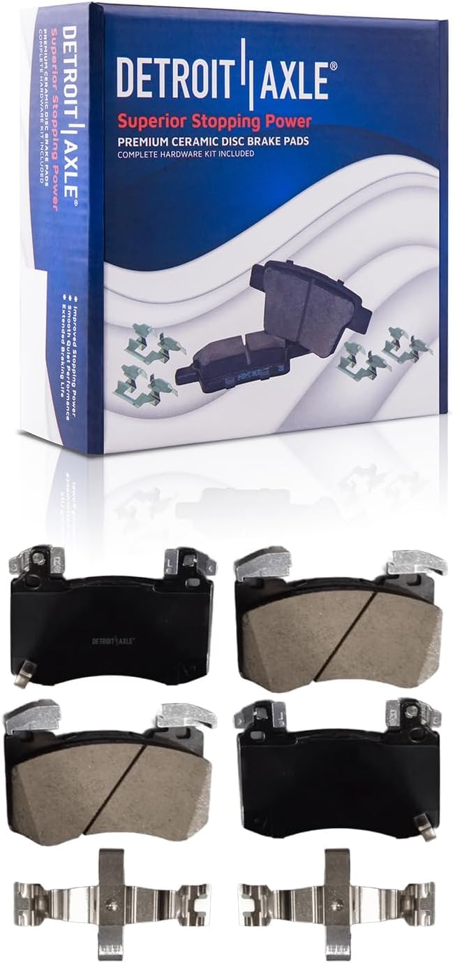 Detroit Axle - Brake Kit for 2018-2022 Kia Stinger 2019-2022 Genesis G70, Disc Brake Rotors Ceramic Brakes Pads 2019 2020 2021 Replacement : 13.78' inch Front and 13.39' inch Rear Rotor