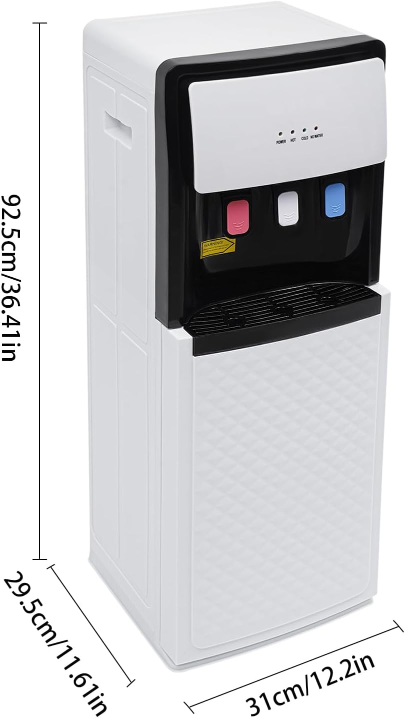 Bottom Loading Water Cooler Dispenser, Hot & Cold Water Cooler Countertop Electric Hot and Cold Water Dispenser with 3 Temperature Settings for Home, Office, Commercial (White)