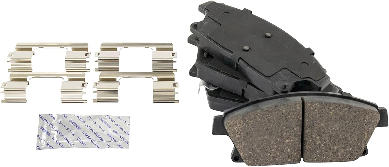 TRQ Front Rear Brake Pad and Rotor Set Ceramic Vented Solid Rotors Compatible with 2013-2017 Buick Encore 2015-2017 Chevrolet Trax