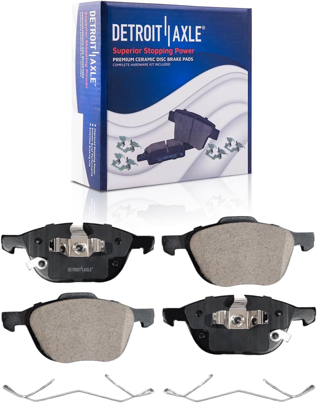 Detroit Axle - Brake Kit for Ford 2018 2019 2020 2021 Ford Ecosport Disc Brake Rotors Ceramic Brake Pads with Hardware Replacement : 11.81' inch Front and 10.67' inch Rear Brake Rotors