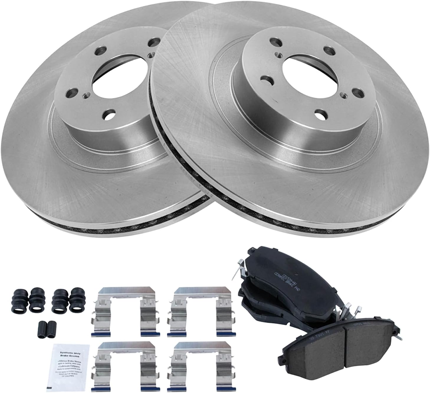 TRQ Front Brake Pad and Rotor Set Ceramic Compatible with 2014-2018 Subaru Forester 2011-2014 Impreza 2013-2014 Outback 2013-2017 XV Crosstrek 2013-2016 BRZ 2013-2016 Scion FR-S 2017-2019 Toyota 86