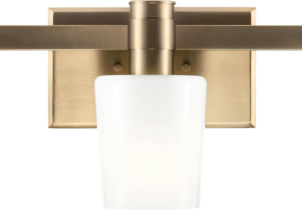 Kichler Adani 3-Light Vanity Light Fixture, Modern Bathroom Vanity Lighting with Opal Glass in Champagne Bronze for Bathroom or Powder Room Wall Mount (8.25' x 24'), 55176CPZ