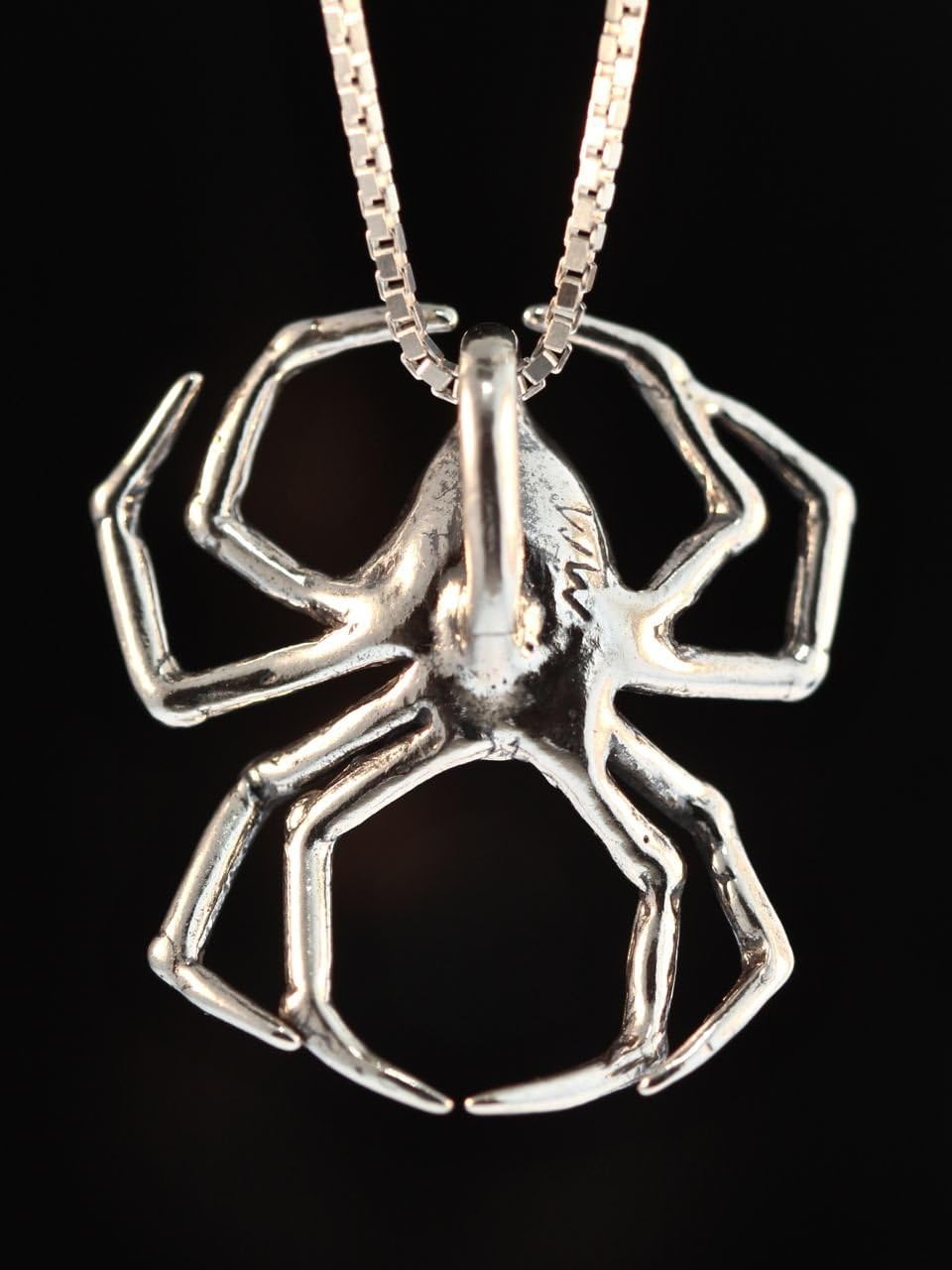 Spider Necklace Silver Large Silver Spider Charm Spider Pendant Spider Jewelry Silver Spider Halloween Jewelry Insect Jewelry Bug