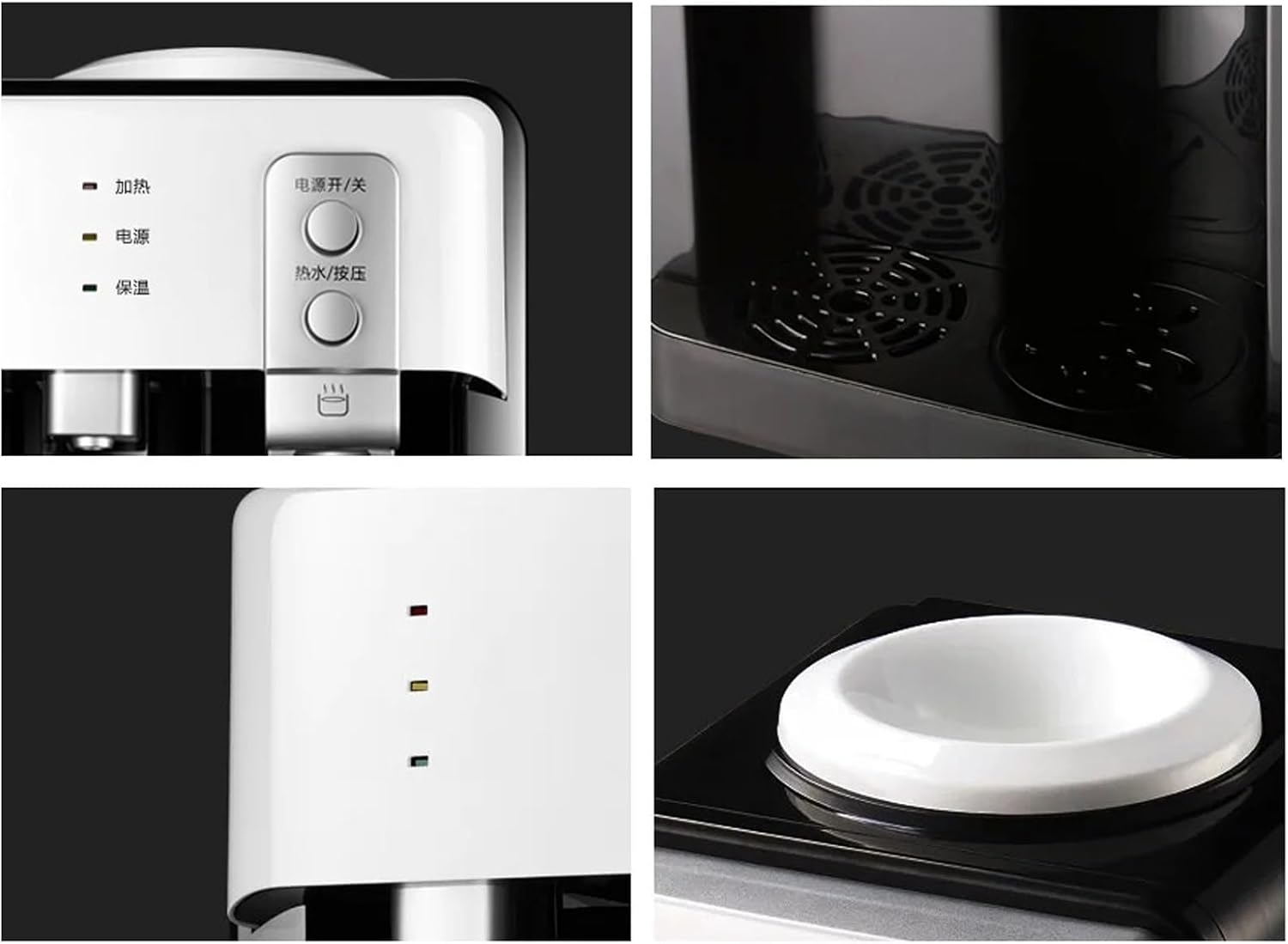 Water Dispenser Stainless Steel Inner Tank Water Dispenser Mini Desktop Cooling Heating Ice and Hot for Students and Dorms Hot Water Dispenser Water Cooler Dispenser(ICY Warm Hot)