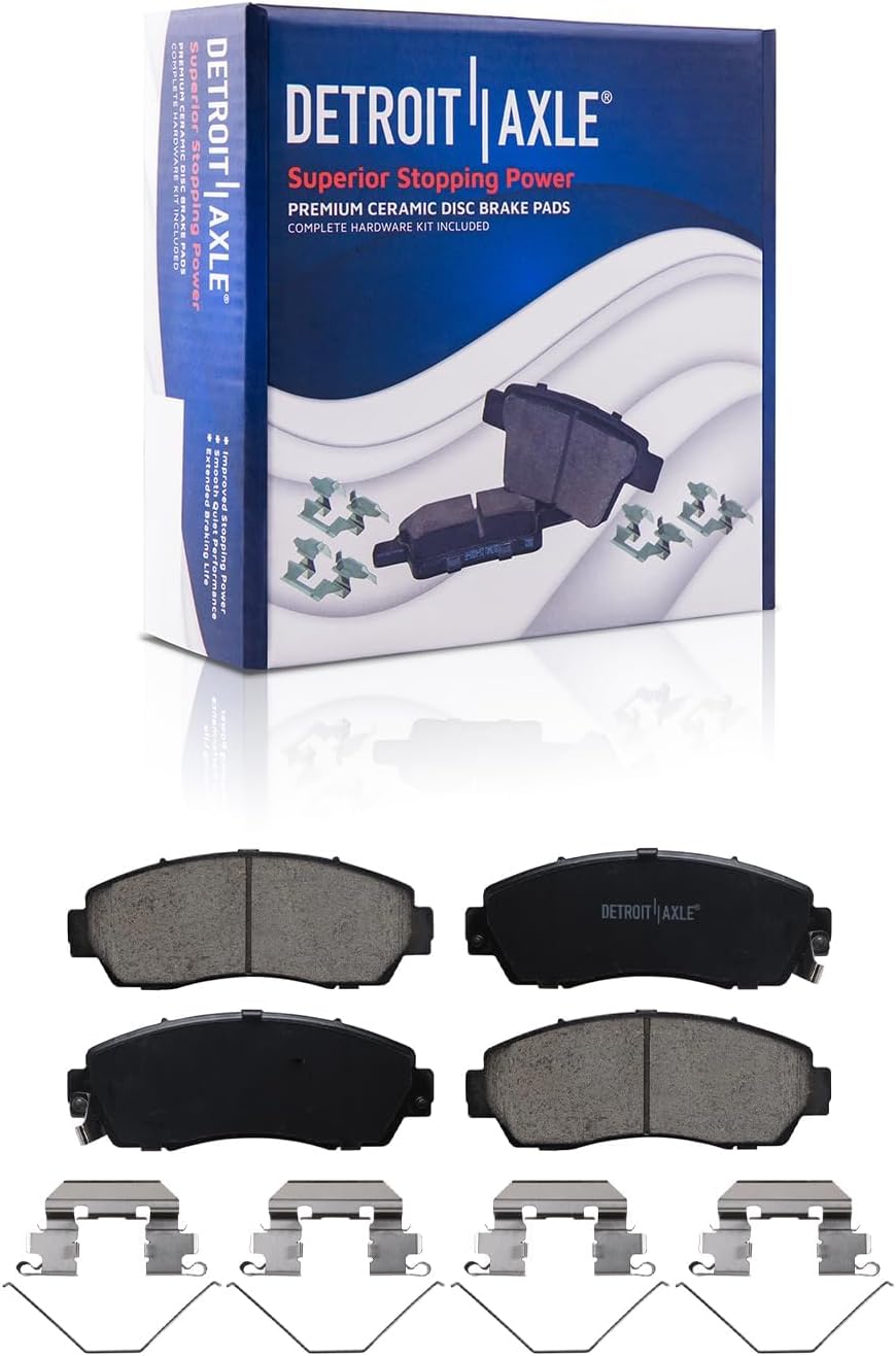 Detroit Axle - Brake Kit for 2005-2010 Honda Odyssey 11.65' inch Front and 12.32' inch Rear Disc Brake Rotors Ceramic Brakes Pads 2006 2007 2008 2009 Replacement