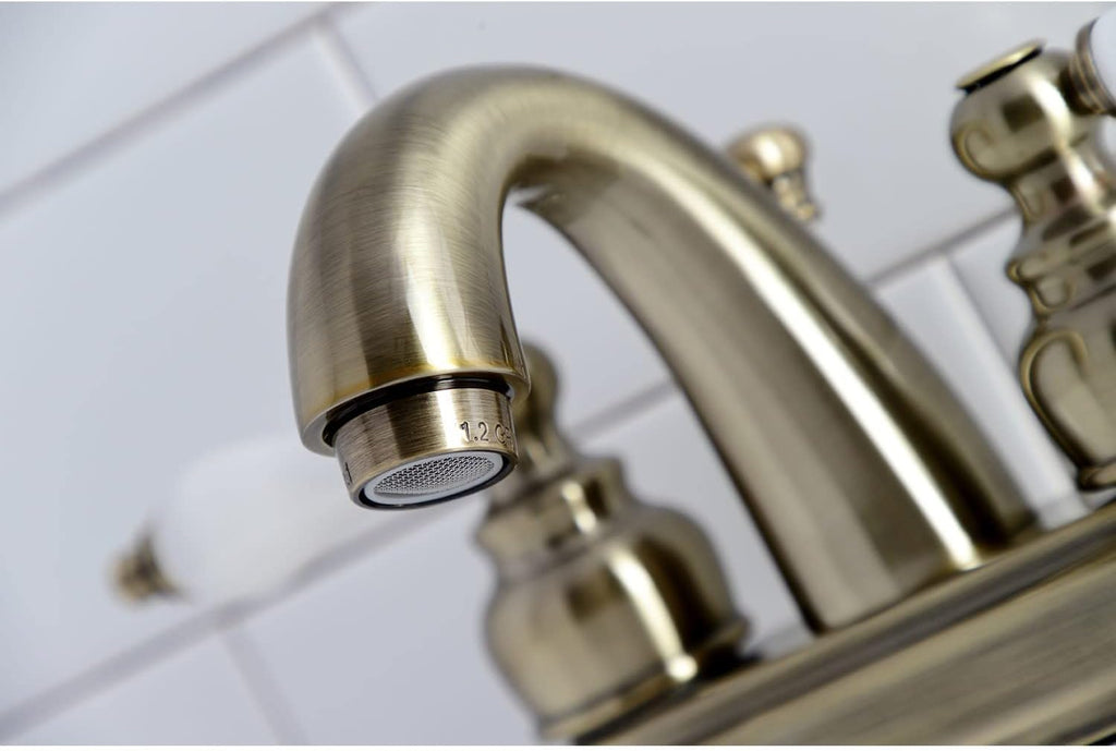 Kingston Brass KB5617PL Restoration 4-Inch Centerset Bathroom Faucet, Brushed Brass