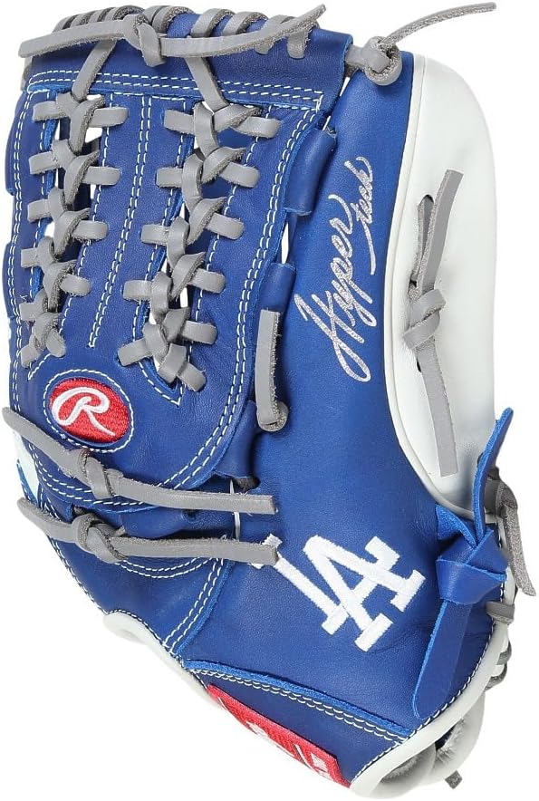 Rawlings Baseball Glove Soft Adult Hyper TECH MLB Team GR5HTMN55W Dodgers [All Fielders] Size 11.75 *Right Throw (Left Handed)