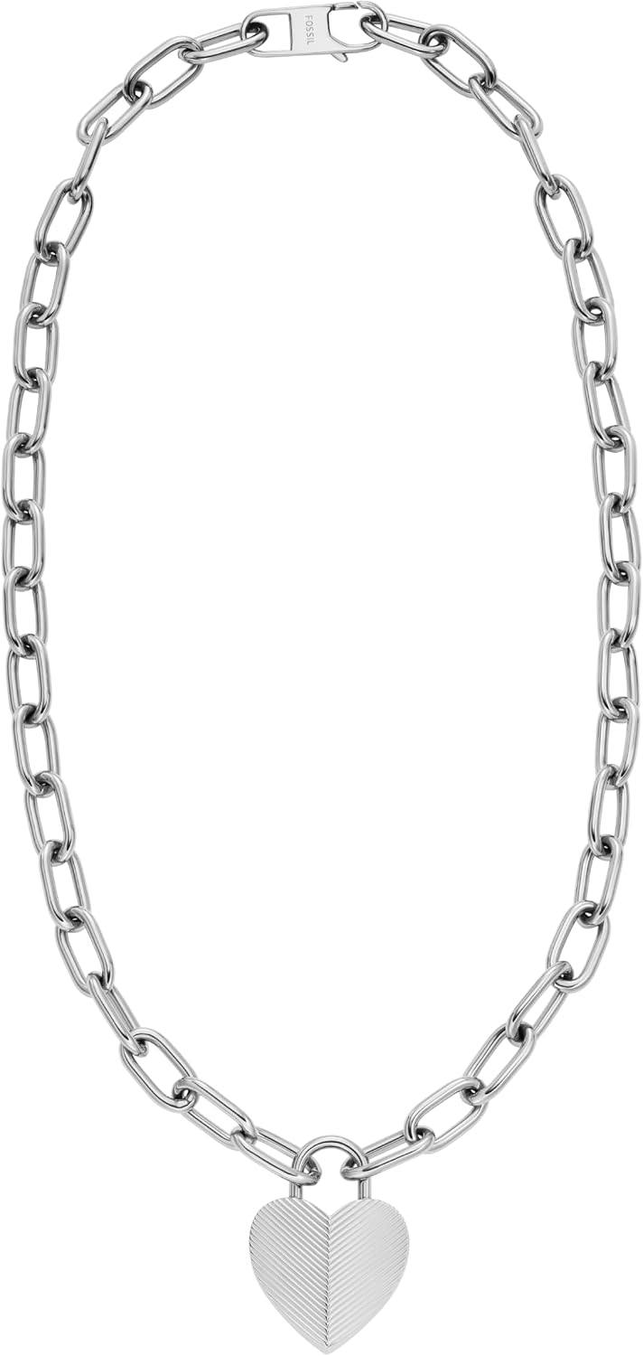 Fossil Women's Sterling Silver or Silver-Tone Stainless Steel Pendant Chain Necklace for Women