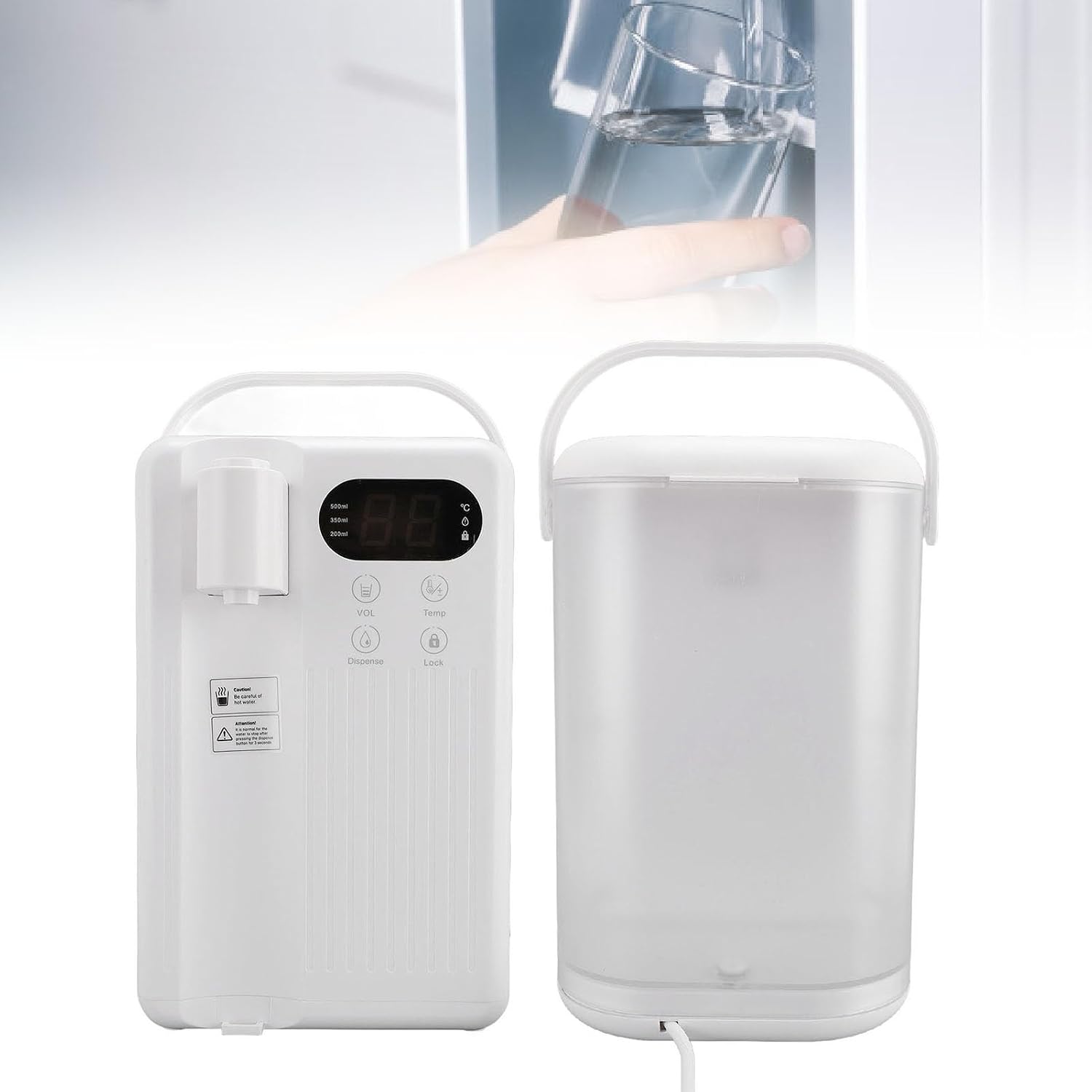 Countertop Instant Hot Water Dispenser, Fast Heating Water Boiler Warmer in 3 Seconds with Adjustable Water Temperature, Child Safety Lock, Anti Slip Bottom for Home (US Plug)