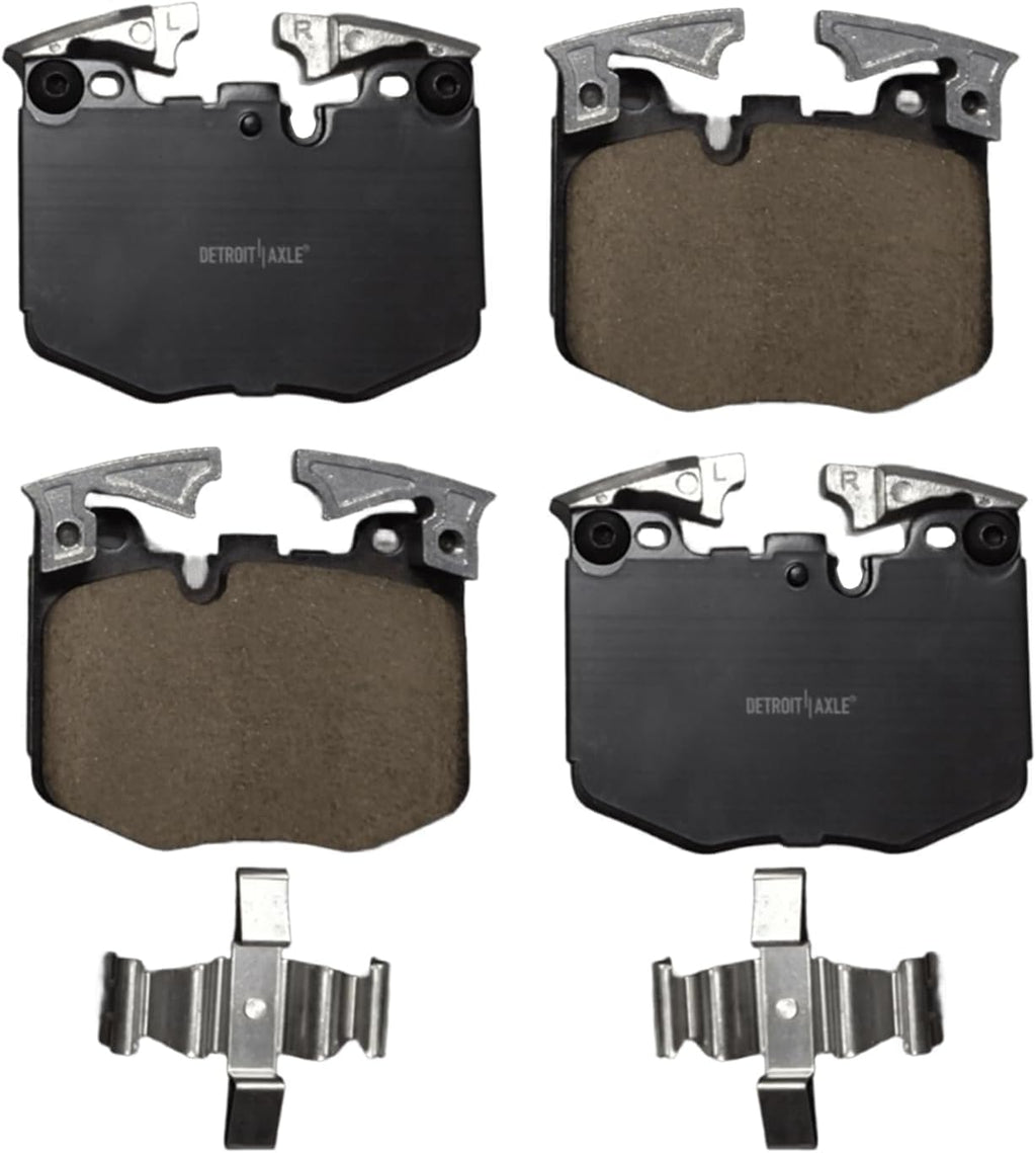Detroit Axle - 10pc Brake Kit for BMW X4 X5 X6 530e 530i 540i 540d 740i 740e 840i 640i xDrive Gran Turismo Coupe iX, Drilled Brake Rotors Ceramic Brake Pads Replacement: 13.70' Front 13.58' Rear