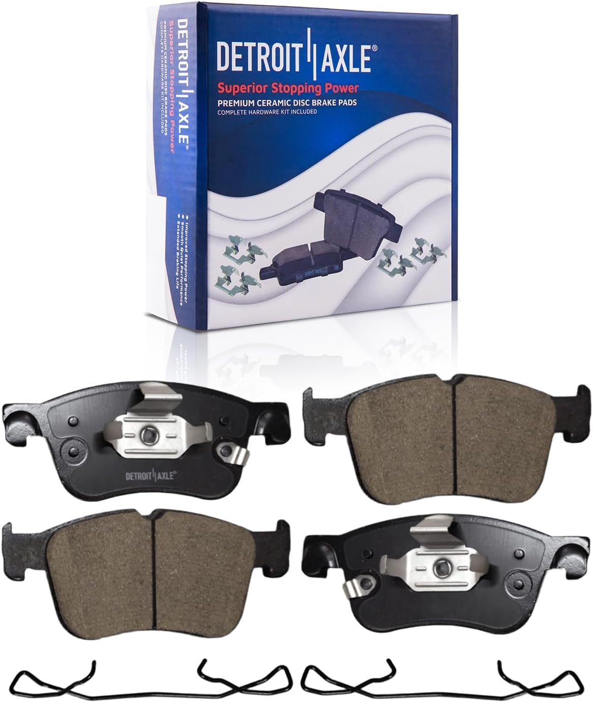 Detroit Axle - 8pc Brake Kit for Ford 2022-2023 Maverick 12.80' inch Front and 11.89' inch Rear Drilled and Slotted Disc Brake Rotors Ceramic Brakes Pads with Hardware Replacement