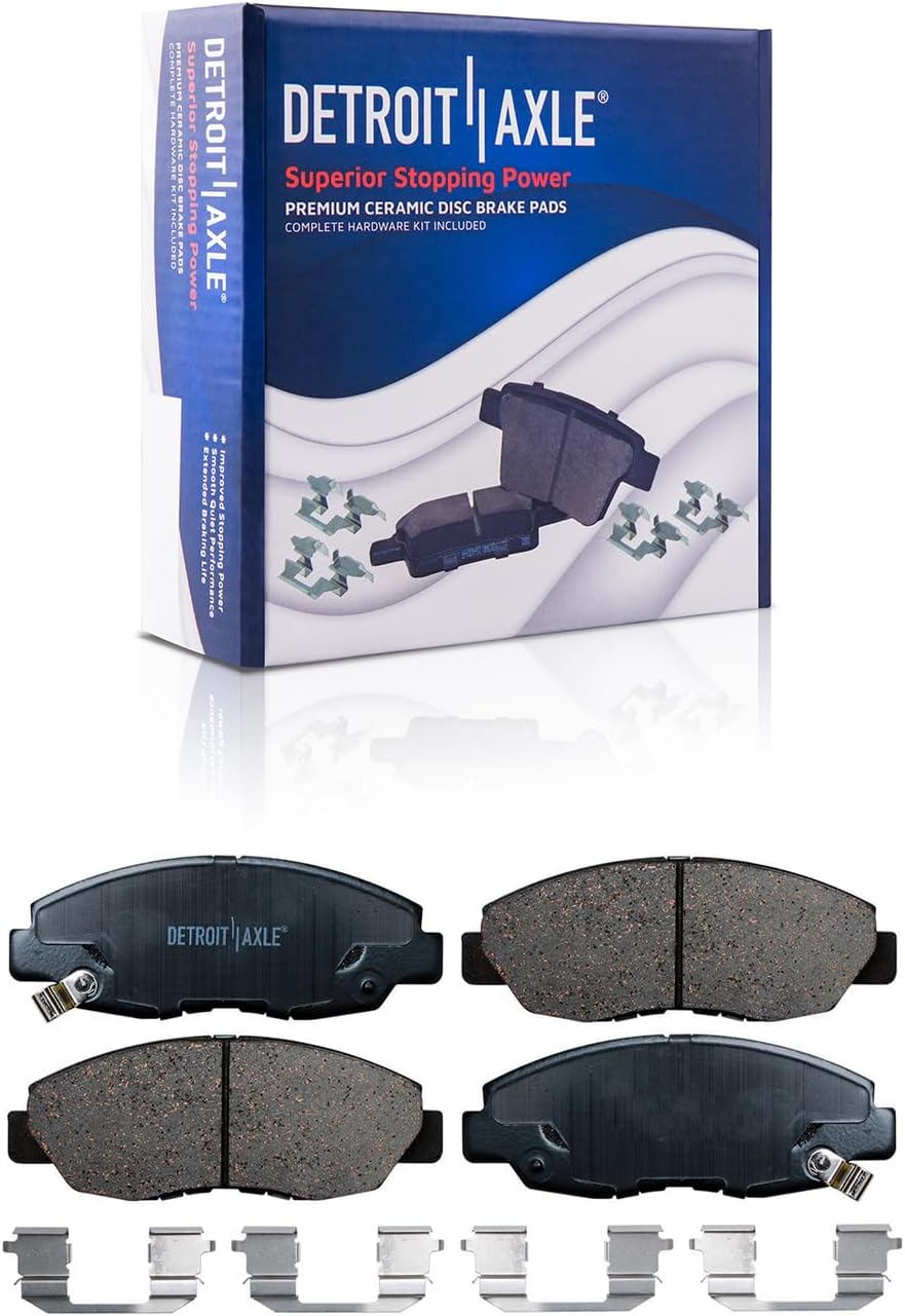 Detroit Axle - Brake Kit for Acura 1997 CL, 1991-1997 Honda Accord Drilled and Slotted Disc Brake Rotors Ceramic Brakes Pads Replacement: 10.24' inch Front and Rear Brake Rotors