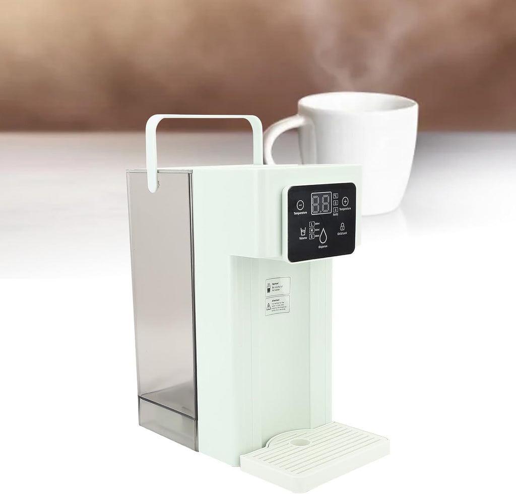 3 Second Rapid Heating, 7 Temperatures 3L Capacity Quick Hot Water Dispenser for Countertop Desktop with Self (US Plug 110V)(Green)