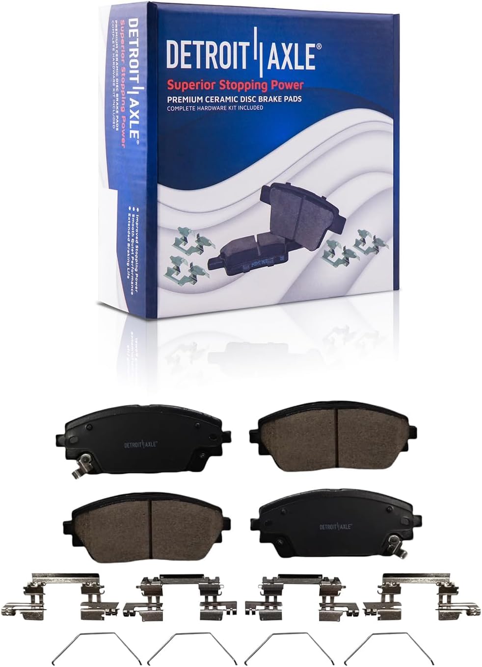 Detroit Axle - FWD Brake Kit for 2019 2020 2021 2022 2023 Mazda 3 Disc Drilled and Slotted Brake Rotors Ceramic Brakes Pads with Hardware Replacement : 11.01' inch Front and 10.43' inch Rear Rotor