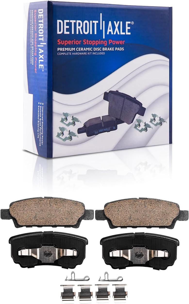 Detroit Axle - Brake Kit for 2004 2005 2006 Mitsubishi Lancer, Front Rear Disc Brake Rotors Ceramic Brakes Pads with Hardware Replacement
