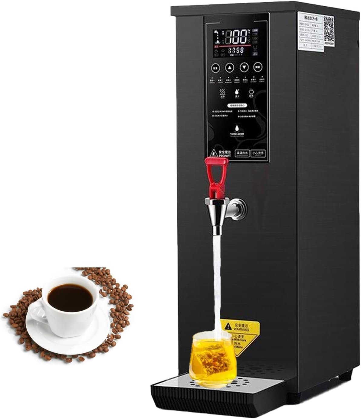 Step-Heating Commercial Hot Water Dispenser, 25L Countertop Hot Water Dispenser Electric Commercial Boiling Water Machine for Tea Coffee Shop Dessert Shop Hotel,Black