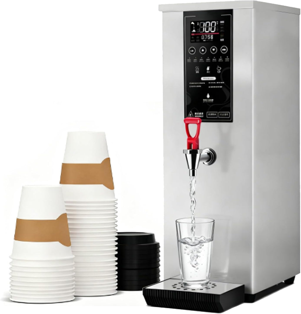 Commercial Hot Water Dispenser 25L, Electric Countertop Step-Heating Water Boiler,1000W Fast Heating Quick Brewing for Coffee, Tea, Milk, Hot Drinks Silver