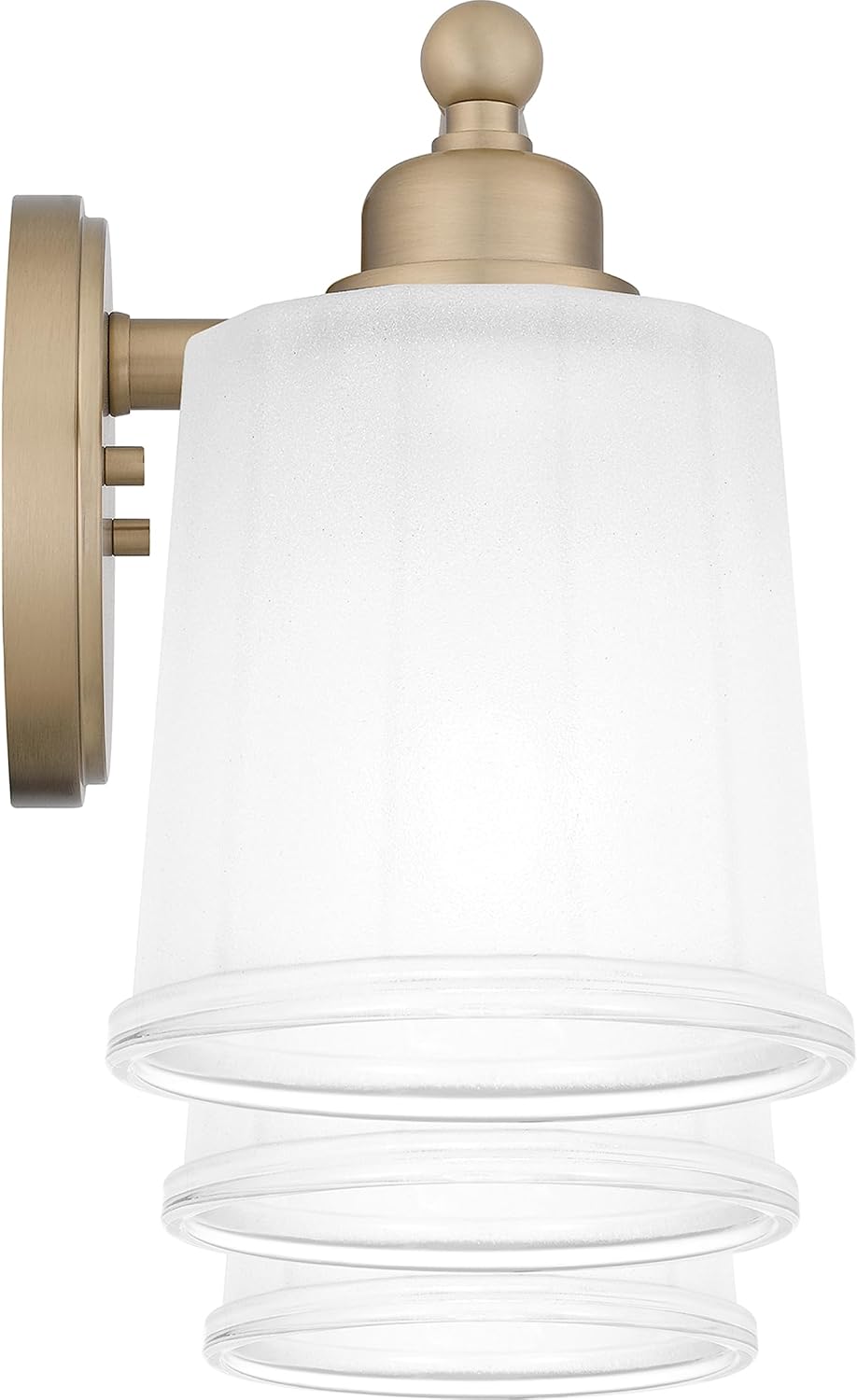 Quoizel Cecilia Bath Vanity Lights, 24 Inch 3-Light Bronze Gold Bathroom Lighting Fixtures Over Mirror, Sandblasted Ribbed Glass Shades, Wall Mount Light for Bathrooms