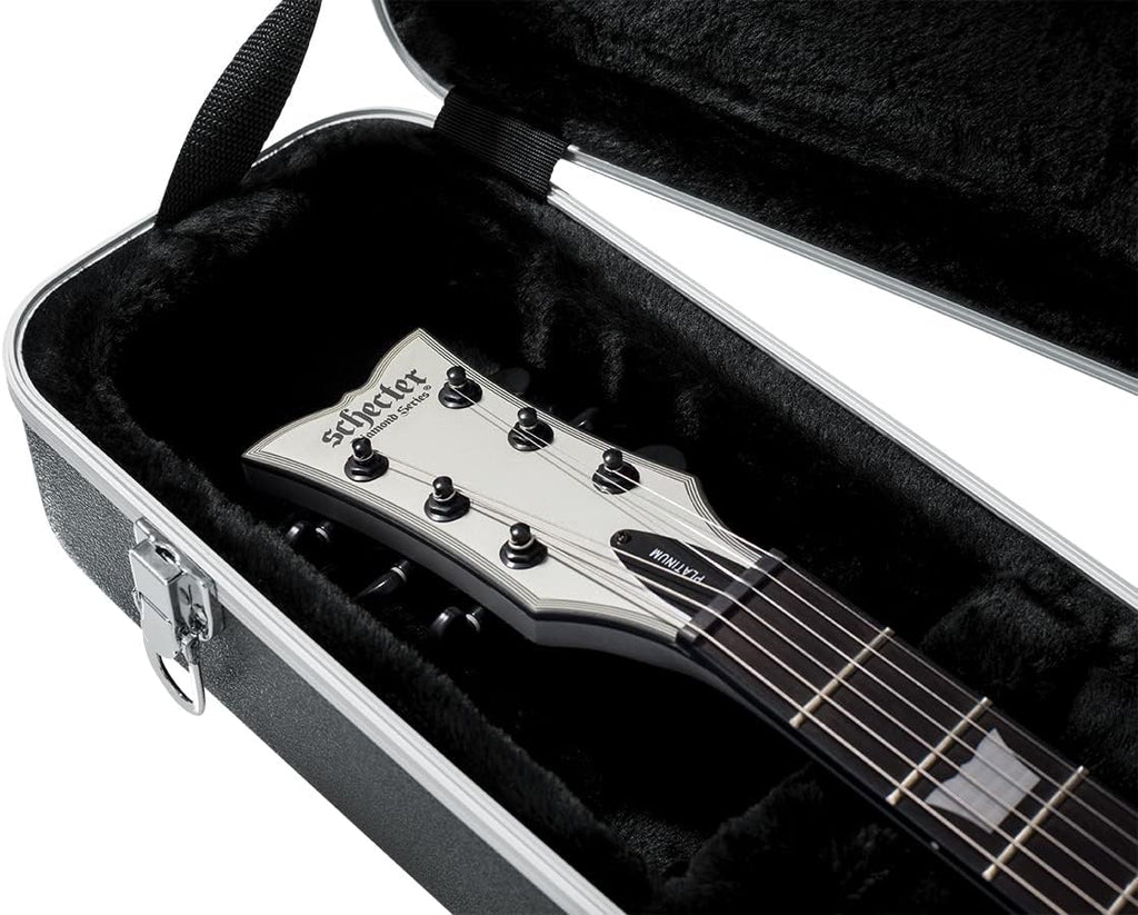 Gator GC-LPS Deluxe Molded Case for Single-Cutaway Electric Guitars such as Gibson Les Paul Guitars - Black Bundle with Cable, Strap, Picks, and Austin Bazaar Polishing Cloth