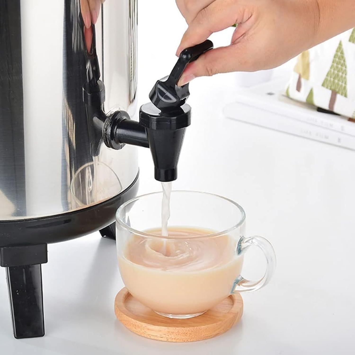 Hot Water Dispenser with Faucet,Stainless Steel Catering Urn, Thermostat Water Boiler 6L/8L/10L/12L, Commercial Coffee Urn Insulated Barrel, Insulated for 10-12 Hour(12L)