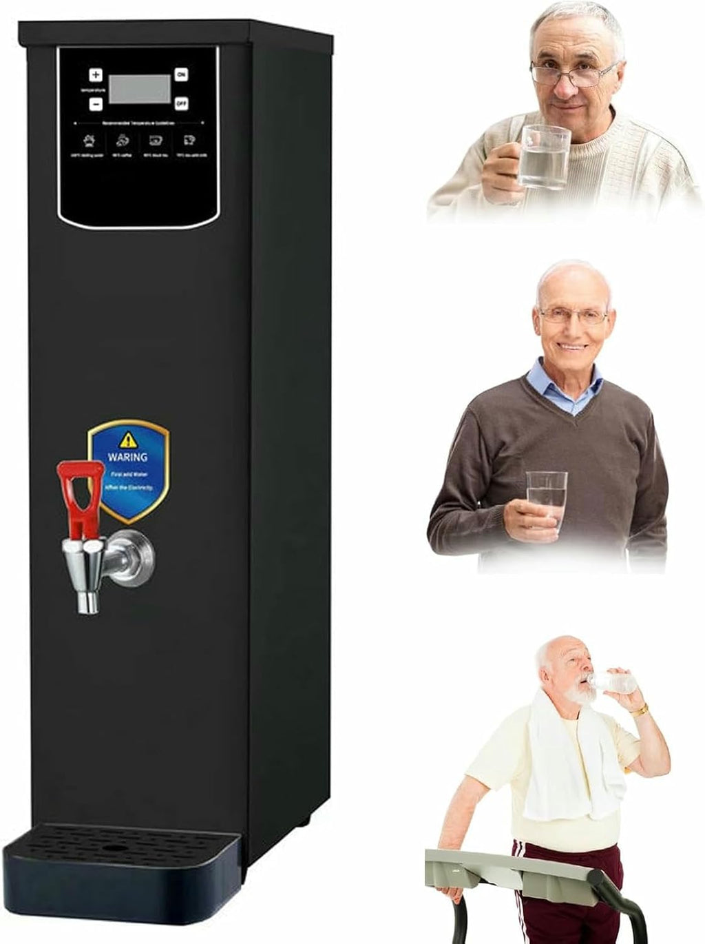 Commercial Hot Water Boiler,Non Drip Tap,2.5kW Drinking Hot Water Boiler,Coffee Making Water Heater,Autofill Stainless Steel Tea,Fast Boiling Water(10L)
