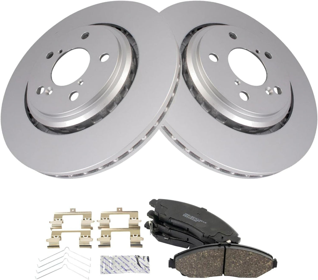 TRQ Front Ceramic Brake Pad and Rotor Set Coated 12.6 in 5-Lug for 2017-2020 Acura MDX Base Model 320mm 2017-2020 MDX SH-AWD 320mm 2016-2022 Honda Pilot 320mm 2017-2021 Ridgeline 320mm