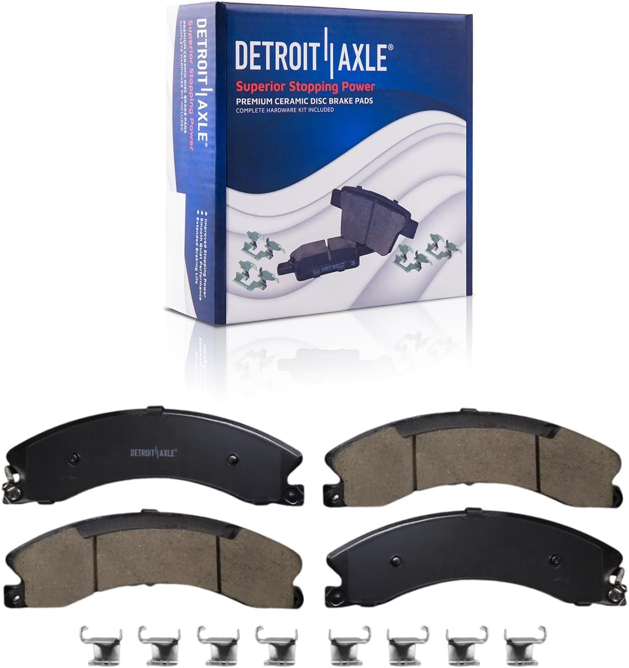 Detroit Axle - Brake Kit for 15-19 Chevy Silverado 3500 HD, 16-19 GMC Sierra 3500 HD, Disc Brake Rotors Ceramic Brakes Pads Replacement : 13.98' inch Front and Rear Rotor