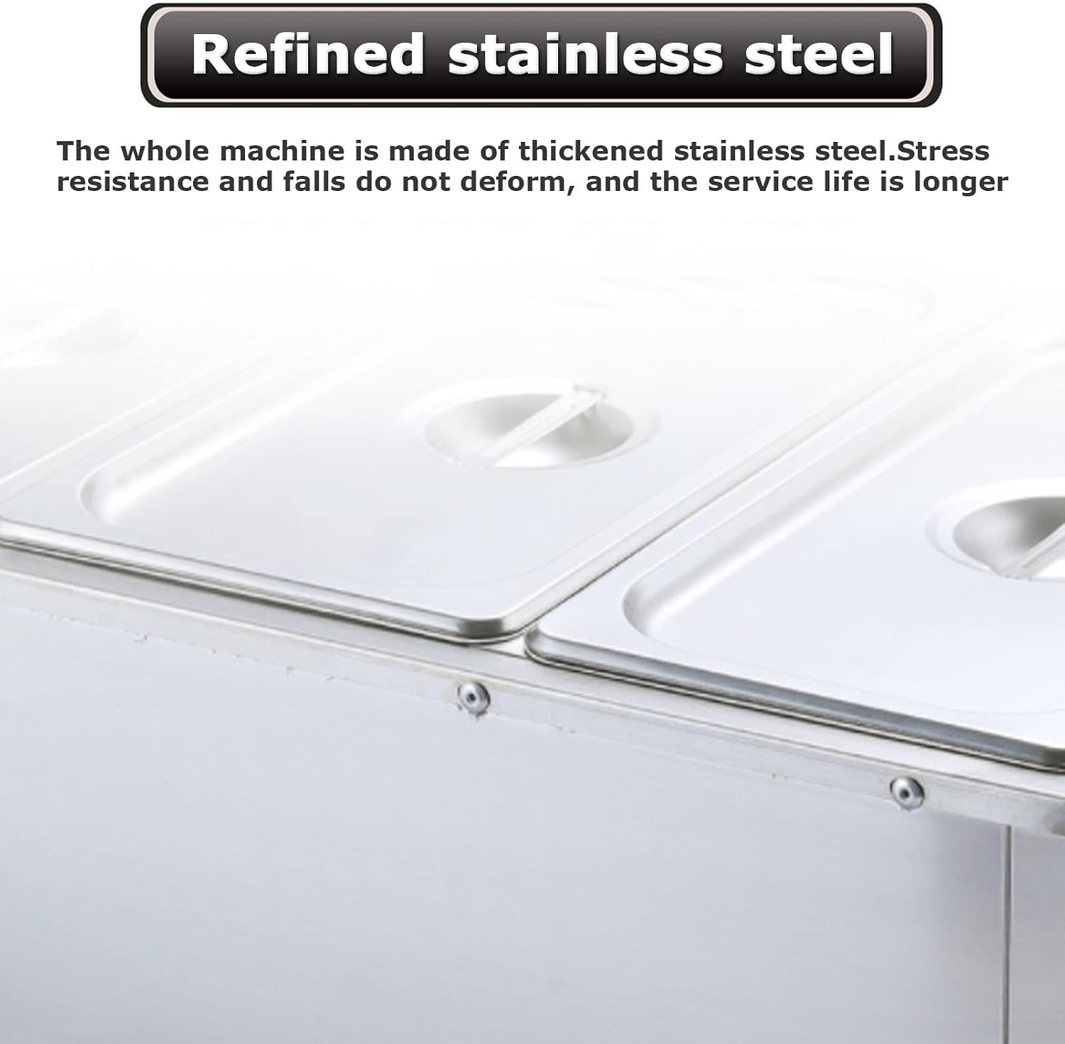Electric Food Warmer, 3 Section Buffet Warmer and Hot Plate, Stainless Steel Electric Buffet Server, Adjustable Thermostat Commercial Countertop Food Warmer with Covers, Drain Tap for Restaurants