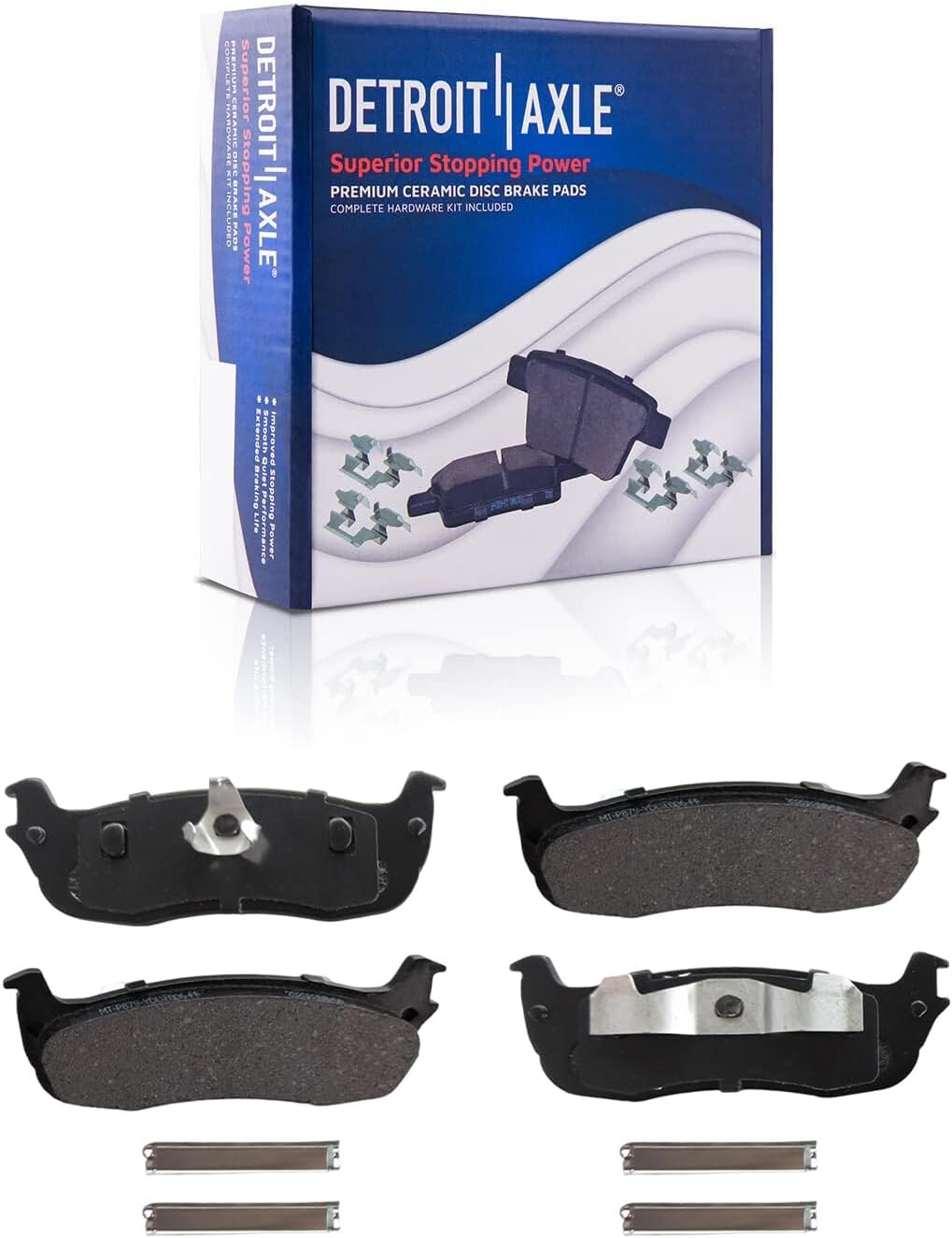 Detroit Axle - Rear Brake Kit for Ford 2000-2003 F-150, 1999-2002 Expedition Lincoln Navigator, 2002 Blackwood, Drilled & Slotted Brake Rotors Ceramic Brake Pads Brake Calipers 2001 Replacement