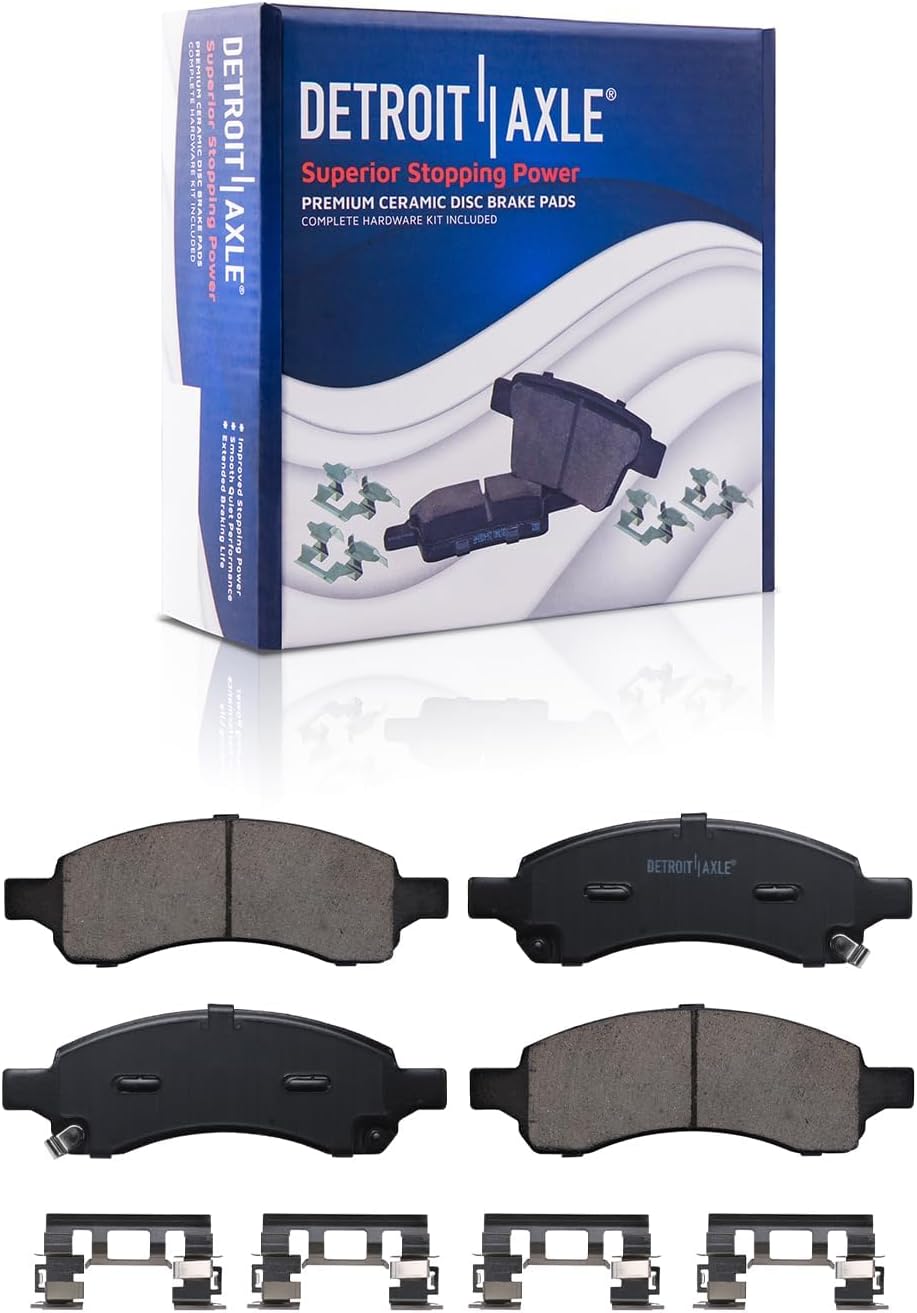 Detroit Axle - Brake Kit for 2006-2009 Chevy Trailblazer, 2008 Saab 9-7x Brake Rotors and Ceramic Brakes Pads 2007 Replacement: 12.80' inch Front and Rear Rotors