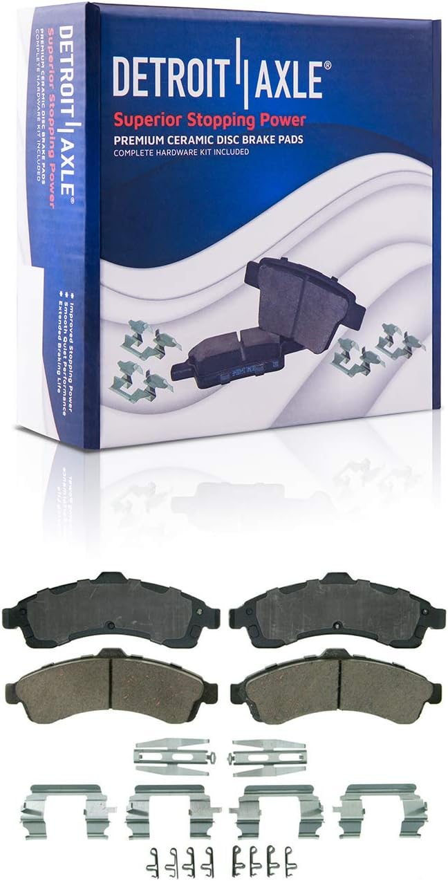 Detroit Axle - Front Brake Kit for Chevrolet Trailblazer Buick Rainier GMC Envoy Ascender Bravada, Drilled Slotted Disc Brake Rotors Brake Pads Left Brake Caliper Replacement : 12.01'' inch Rotor