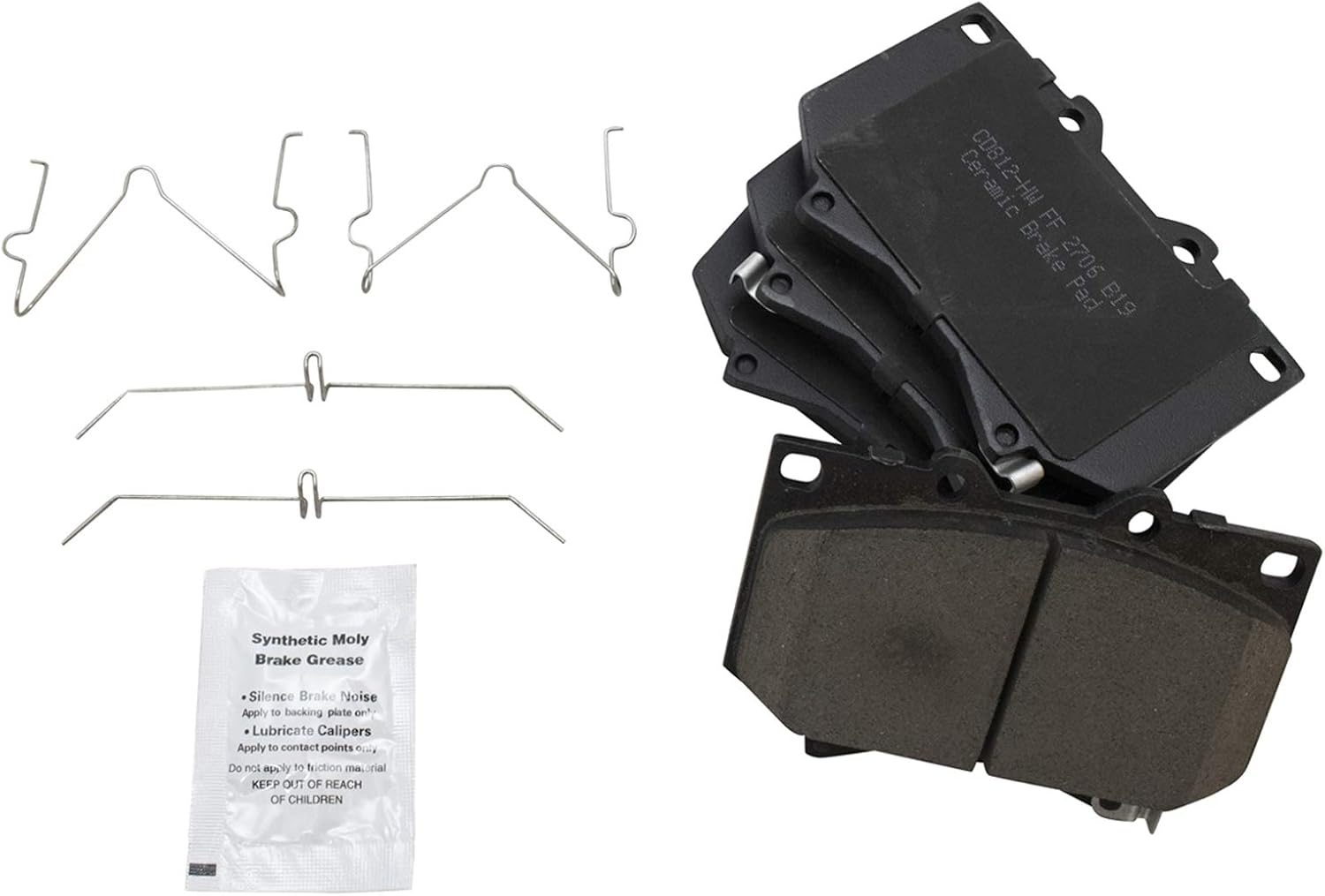 TRQ Front Ceramic Brake Pad and Rotor Set Compatible with 00-03 Toyota Tundra 01-03 Sequoia with 4.7 Inch Front Pad Length Models