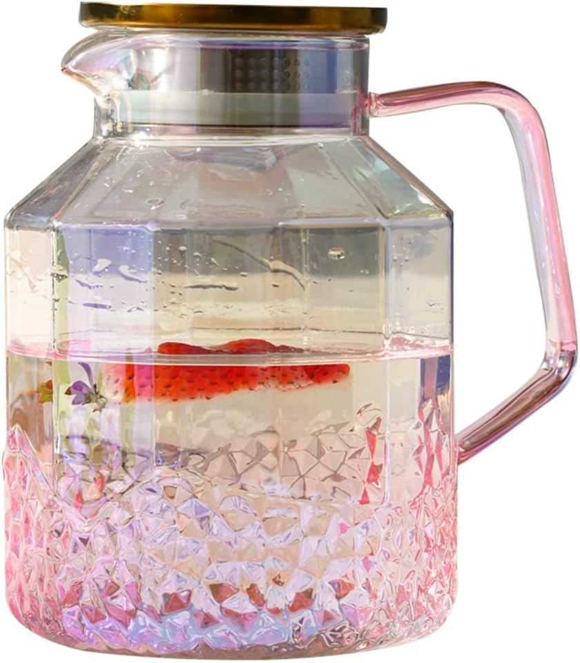 Symphony Pink Cold Kettle Household High Borosilicate Glass High Temperature Hot and Cold Kettle Water Cup Set